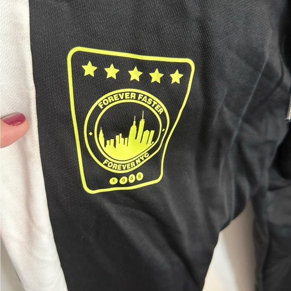 Puma Black and White Pants with Neon Yellow Logo - Picture 1 of 4